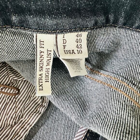 Brunello Cucinelli High Waisted Extra Skinny Jeans Dark Blue Denim Size 46 US 10 - Picture 4 of 7